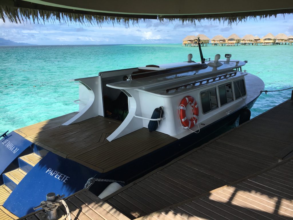 Le Taha'a resort and spa boat shuttle.