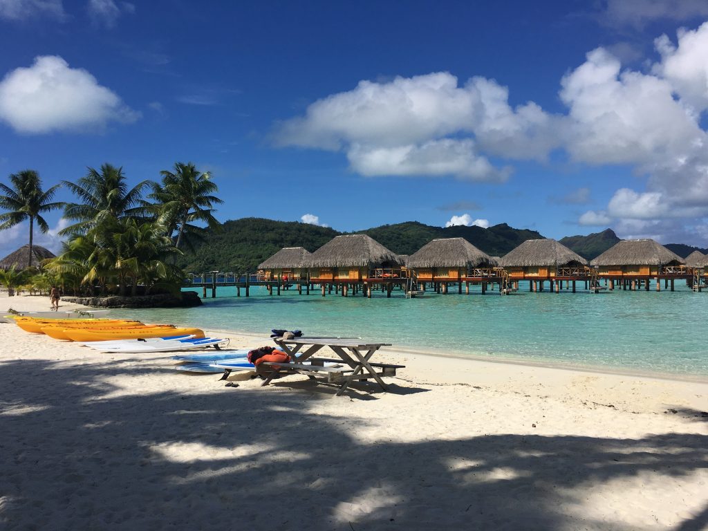 The Beach at the Bora Bora Pearl Beach resort.